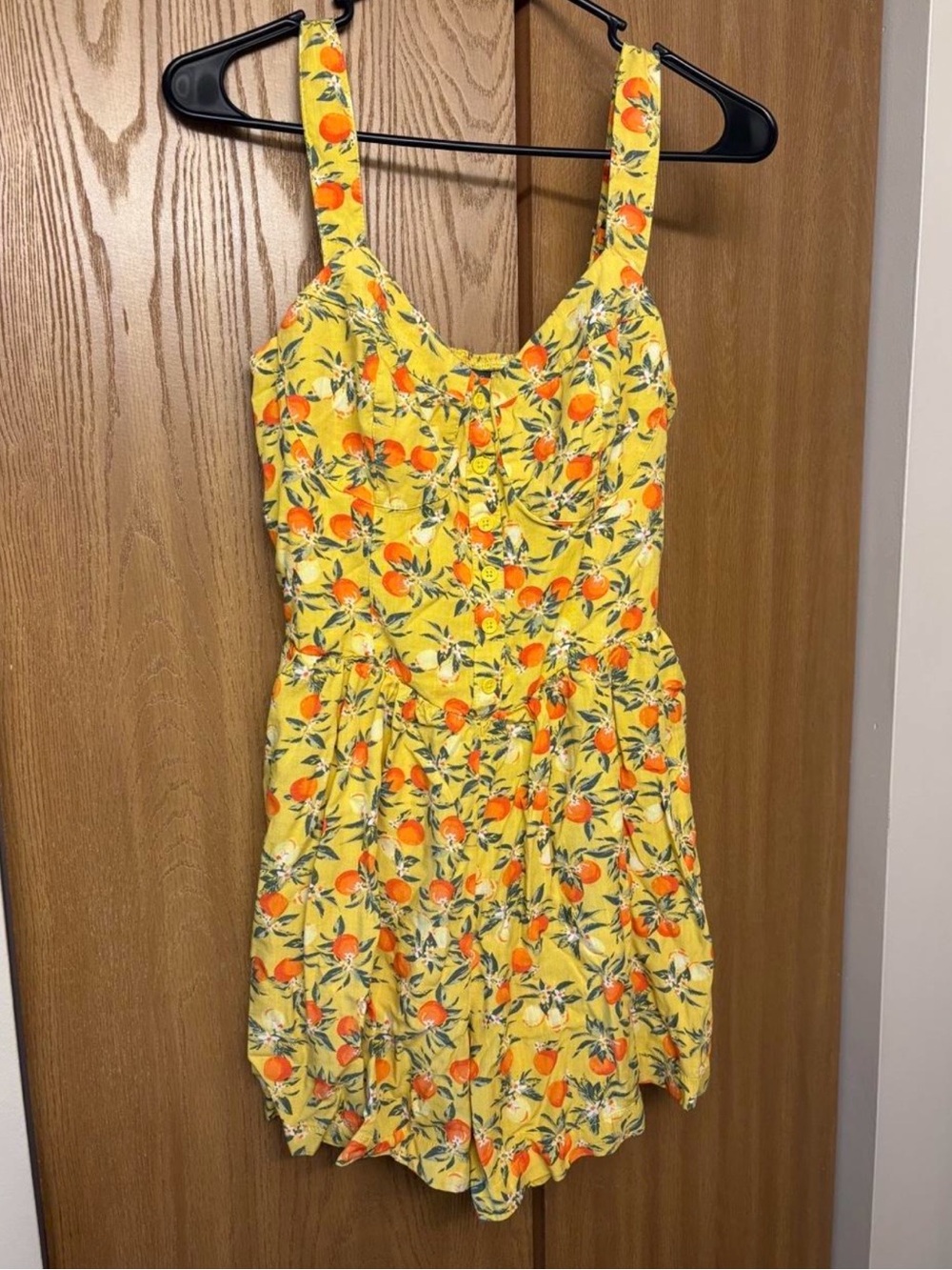 Wild Fable Yellow Orange Floral Romper. Size XS.